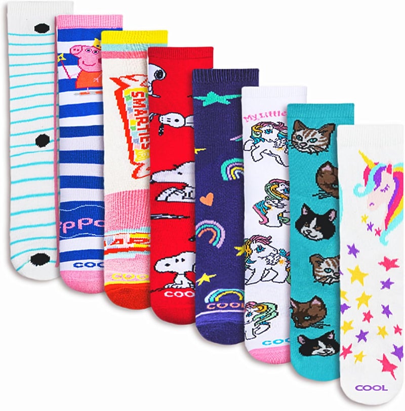 Odd Sox – Big Kids 8-Pack Novelty Themed Crew Socks Bundle-Shoe Sizes 3–5 –Soft, Comfortable, Great Durable Gift for Kids - Image 1